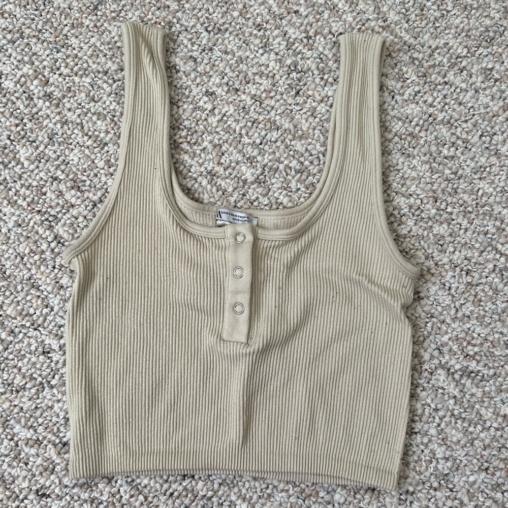 Ribbed cropped tank top